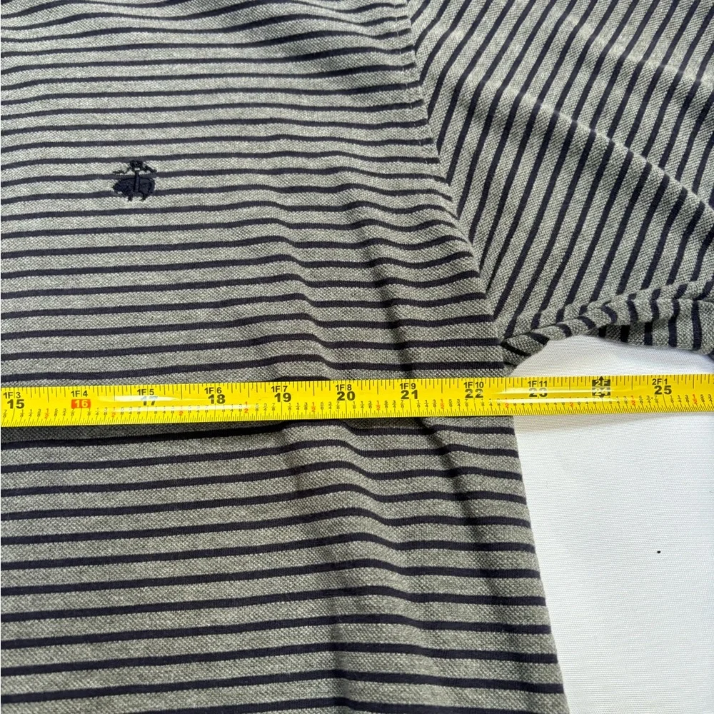 Brooks Brothers Men’s Golden Fleece Gray/Blue Striped Polo‎ Large